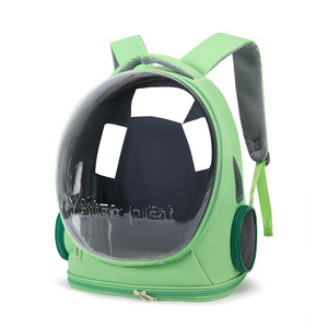 Portable Breathable Cat Backpack Space Capsule Design Large Capacity Outdoor Visible <b>Pet</b> <b>Carrier</b> Green Pink Blue - Product Image 3