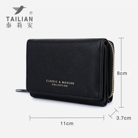 Dompet kulit wanita Mini mewah, dompet kulit wanita Mini, portabel dan minimalis dengan panjang pendek