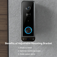 Nouvelle sonnette de porte WiFi avec caméra, étanche IP65, alimentée par batterie, 5MP, grand angle de 190 degrés, audio bidirectionnel, interphone, application CloudEge, solaire