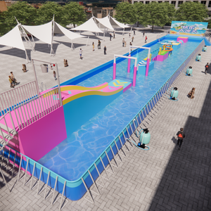 Parcours d'obstacles gonflable géant pour adultes et enfants, jeux sportifs en plein air, course avec jeux aquatiques, utilisation commerciale - Product Image 4