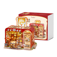 Kit de maison de poupée 3D en bois Tonecheer Wholesale Only Toast Bakery pour les détaillants de briques et de mortier avec éclairage LED