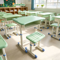 Ensemble de chaise de bureau ergonomique moderne de qualité supérieure pour enseignant avec tiroir, en métal et plastique durables, réglable en hauteur pour l'étude des enfants - Meida