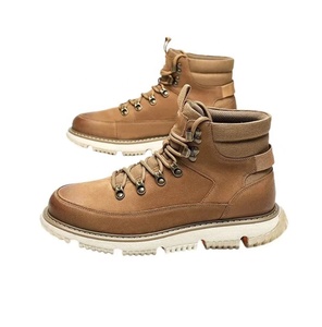 Bottes Martin camouflage pour homme, style western, en coton, à lacets, mi-mollet, imperméables, avec semelle intérieure en caoutchouc pour la chaleur – Collection Automne - Product Image 3