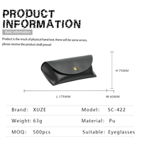 Boîte de rangement de luxe pour lunettes de soleil XUZE PB-1024, logo personnalisé, carton noir recyclé, matériau PU, forme carrée