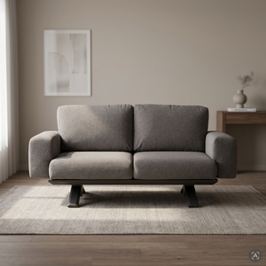 Sofá Moderno de Tres Plazas, Tapizado en Tela, Relleno de Espuma, Brazos Rectos Cuadrados, Respaldo Firme, Patas de Metal, Muebles para Sala de Estar - Product Image 3