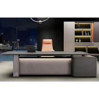Poste de travail moderne de luxe en forme de L pour directeur de bureau PDG Mobilier de direction Bureaux avec tiroirs pour la conception de table de chambre