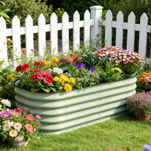 Jardinière en métal respirant de 1 mètre, design simple, <span class=keywords><strong>pour</strong></span> la culture de légumes et de fleurs sur le toit ou en extérieur - Product Image 2
