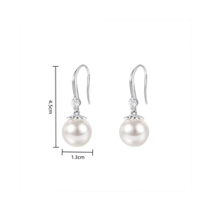 Anting-anting gantung zircon mutiara alloy, desain simpel modis, terlaris lintas negara, nuansa mewah elegan, anting wanita mewah ringan. - Product Image 4