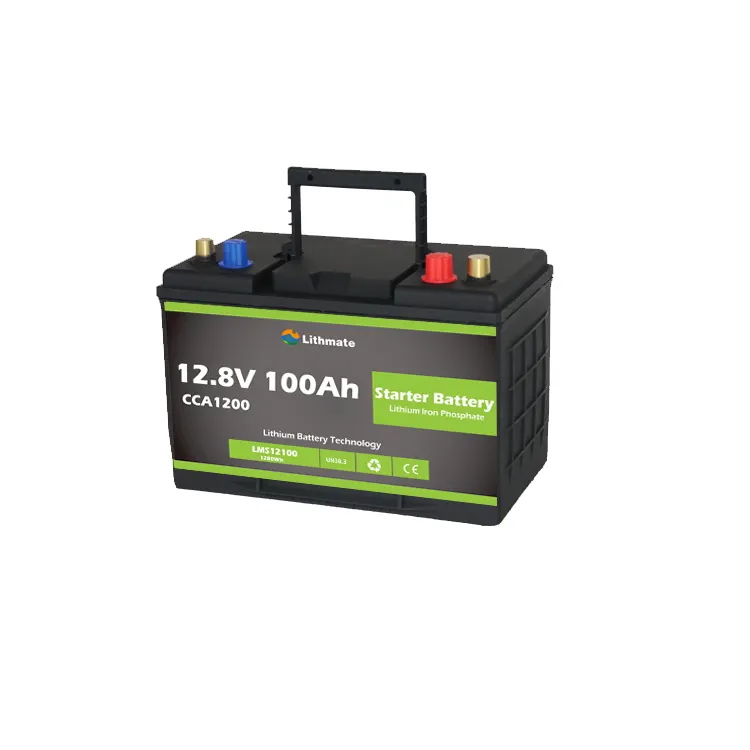 Lithmate customized high CCA 1200A 12v lifepo4 marine cranking 12v 100ah car battery