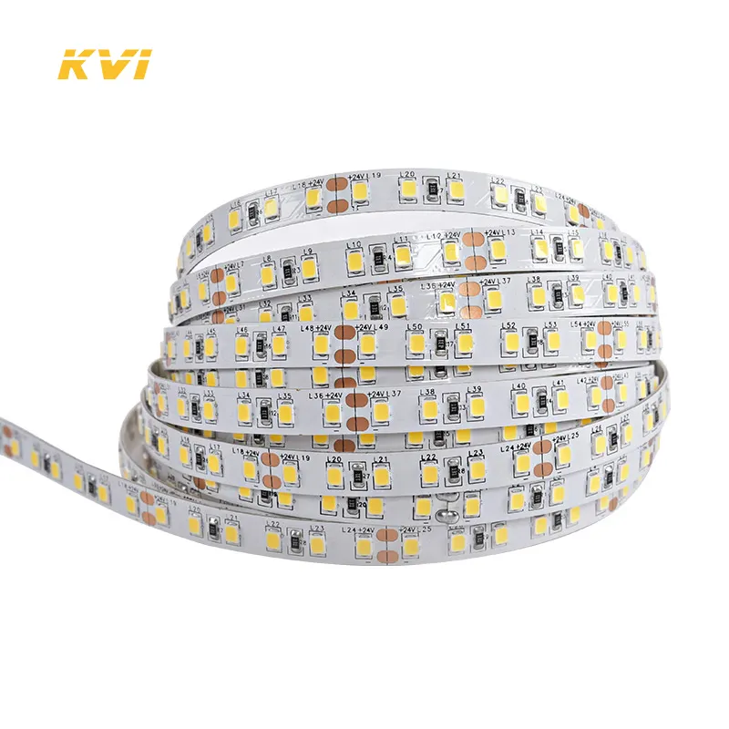 Smsuper Terang Smd2835 12 Volt 120 Leds/M Strip Led Fleksibel Putih Hangat untuk Kamar Tidur Lampu Strip LED
