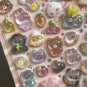 สติกเกอร์นูน 3 มิติ น่ารัก เป็นมิตรกับสิ่งแวดล้อม รูปทรงกลม สำหรับเด็กผู้หญิง ลายตัวอักษร ปลอดสารพิษ กันน้ำ ลายการ์ตูนเจ้าหญิง - Product Image 3