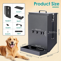 Distributeur automatique de nourriture pour chien JH-Mech Custom 12L grande capacité, hauteur de montage réglable, design suspendu à gravité.