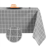 Meilleure vente 100% PEVA + nappe en flanelle noir/blanc conception à carreaux floraux imperméable non tissé usage domestique extérieur