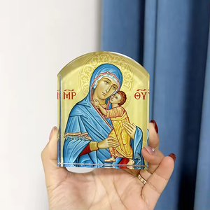 Prensapapeles de Cristal con Arco, Modelo de Impresión UV, Grabado con Temática de la Virgen María, Souvenir Decorativo Pulido - Product Image 6