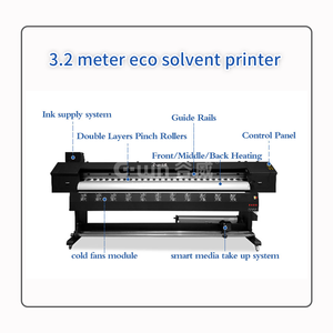 Large Format Double Head XP600 Eco Solvent Printer Automatic New 3.2m Banner Printer Plotter for Advertising <b>Printing</b> - Product Image 2