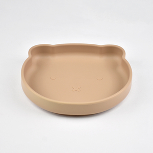 Factory <b>Bear</b> Baby Feeding Bowl <b>Cute</b> Silicone Plate Animal Kid Friendly Suction For Toddler Weaning Bpa Free - Product Image 1