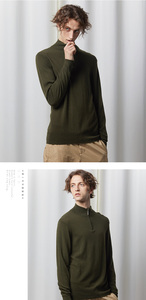 Hommes de demi <span class=keywords><strong>col</strong></span> haut zipper <span class=keywords><strong>pull</strong></span> <span class=keywords><strong>pull</strong></span> <span class=keywords><strong>cachemire</strong></span> bas chandail à manches longues <span class=keywords><strong>pull</strong></span> en <span class=keywords><strong>cachemire</strong></span> - Product Image 3