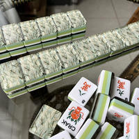 Mahjong Lipat Mewah Modern Amerika Penuh 160 Ubin 4 Lapis Akrilik Olive 8 Joker Kelas Profesional Grosir