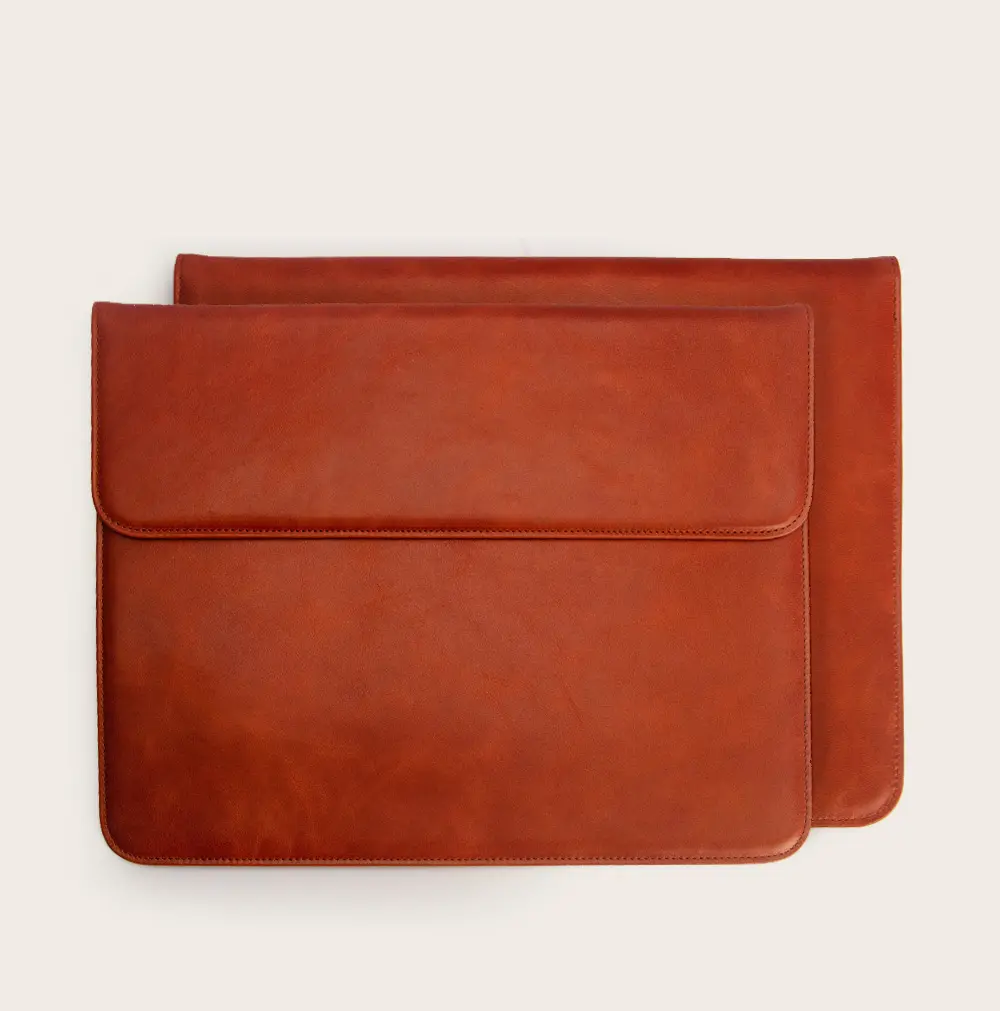 Guangdong 13/14/15 Inch slim Messenger Business Men Leather Computer Pouch envelope bag Genuine leather laptop Sleeve Case