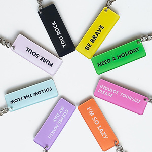 Tùy Chỉnh Thiết Kế Acrylic Charms Khuyến Mại Chữ Acrylic Keychain Phụ Kiện Cô Gái Nhựa Vòng Chìa Khóa - Product Image 5