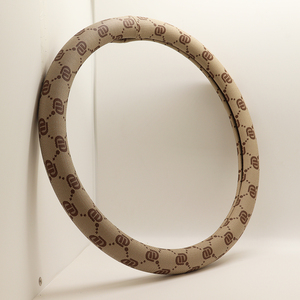 LH888 Araba Direksiyon Simidi Kılıfı 1.1mm Çevre Dostu PVC Deri Gri Kahverengi D Harfli Monogram Oto İç Aksesuarları Toptan Satış - Product Image 4
