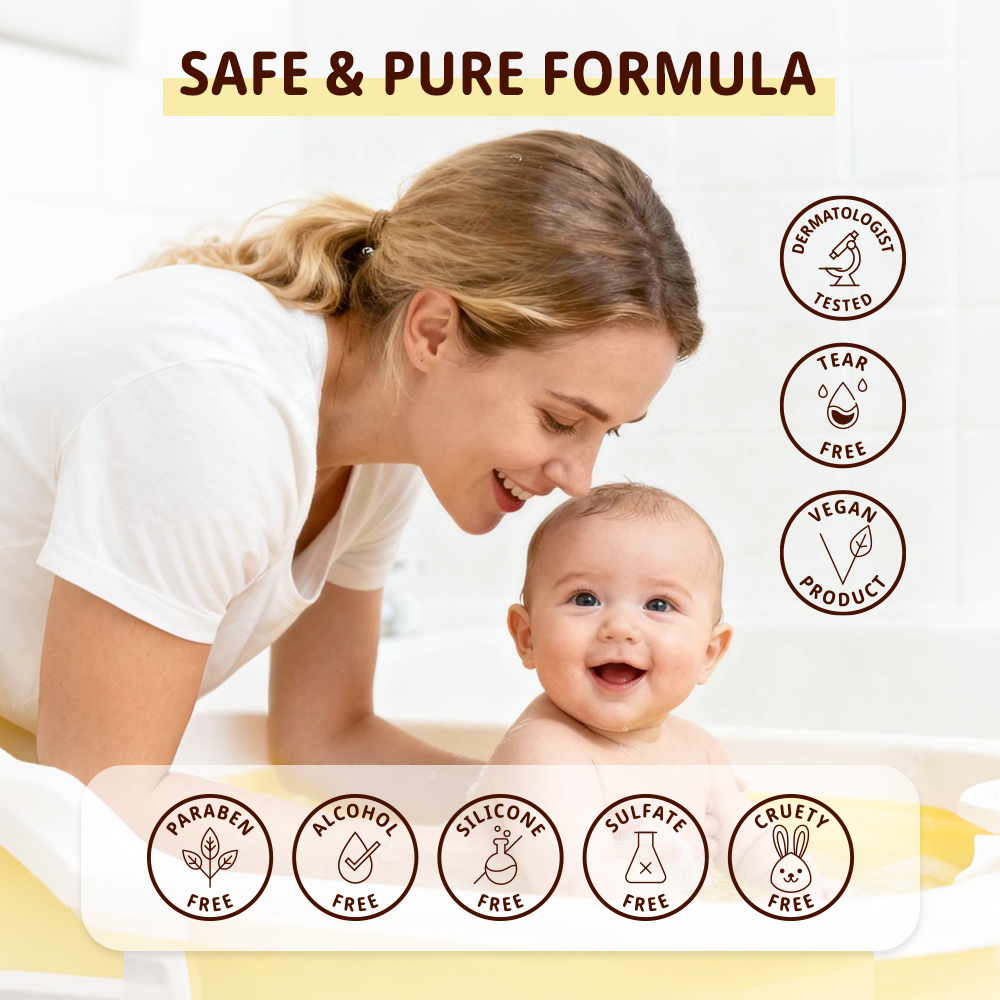 ORANGLES Wholesale Private Label Natural Vegan Aloe Vera Vitamin E Olive Oil Baby Care Set – Moisturizing Lotion, Cream, Shampoo & Body Wash - high resolution display - Image 2 of 4 | perfect for office | California | Free Shipping ORANGLES