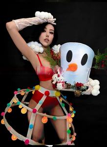 बार <span class=keywords><strong>2025</strong></span> क्रिसमस प्रबुद्ध स्नोमैन नाइट क्लब पार्टी गोगो सेक्सी dj लड़की समूह प्रदर्शन मंच नृत्य पोशाक 100% पॉलिएस्टर - Product Image 4