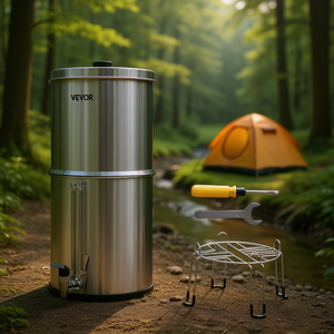 Sistema di filtraggio dell'acqua per esterni in acciaio inossidabile 2.25G a gravità con 2 filtri per campeggio e viaggi - Product Image 2