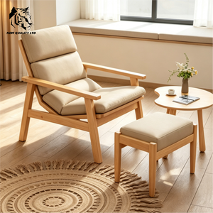 Sofá de estilo rústico de madera y tela, nuevo diseño, muebles para sala de estar, fabricado en China, precio bajo, personalizable, en stock, dropshipping. - Product Image 1