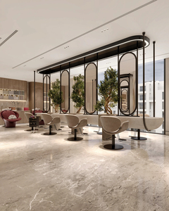 Iintered Stone Barber Workstation with Anti-fog <b>LED</b> Mirror Contract Manufacturing for Luxury Salons - Product Image 4