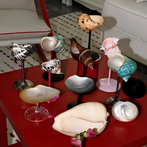 Gobelet en verre artisanal personnalisé en coquille de conque naturelle, écologique et réutilisable, style bohème, pour boissons froides, vin et cocktails - Product Image 2