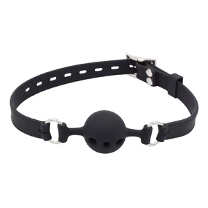 YPM Détachable Ball <span class=keywords><strong>Gag</strong></span> Noir Silicone Bouche <span class=keywords><strong>Gag</strong></span> <span class=keywords><strong>3</strong></span> Trous Respirants Boule Plug pour SM Jeux Jouets Adultes - Product Image 4