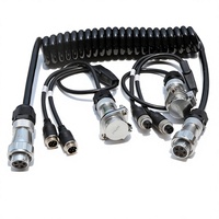 Câble coaxial 7 broches pour camion, tracteur, remorque, caméra de recul, caméra latérale, connecteur 7 broches, 4 broches, moniteur pour camion