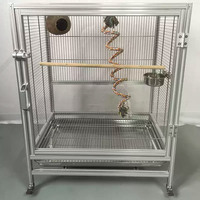 Cage pour perroquets en aluminium Importé Volière en fer forgé Cage d'exposition d'oiseaux d'élevage en plein air Cage pour perroquets perruches Design