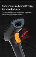 Pemindai Barcode HS25 Std 1D 2D Handheld dengan Stand, Pemindai Kode QR untuk Supermarket/Toko