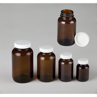 Flacon en verre pour capsules de vitamines 75cc, 5 pièces, plante chinoise, directement à l'usine, en verre, avec large bouche