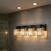 Lampe murale LED en cristal de luxe simple américaine, salon, coiffeuse, fer, moderne, murale, lumière frontale