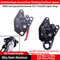 CCS Descender Électrique à Entraînement par Poulie, Alimenté par Perceuse, pour Travaux Aériens, avec Pivot Rotatif à 360° et Double Force d'Ascension