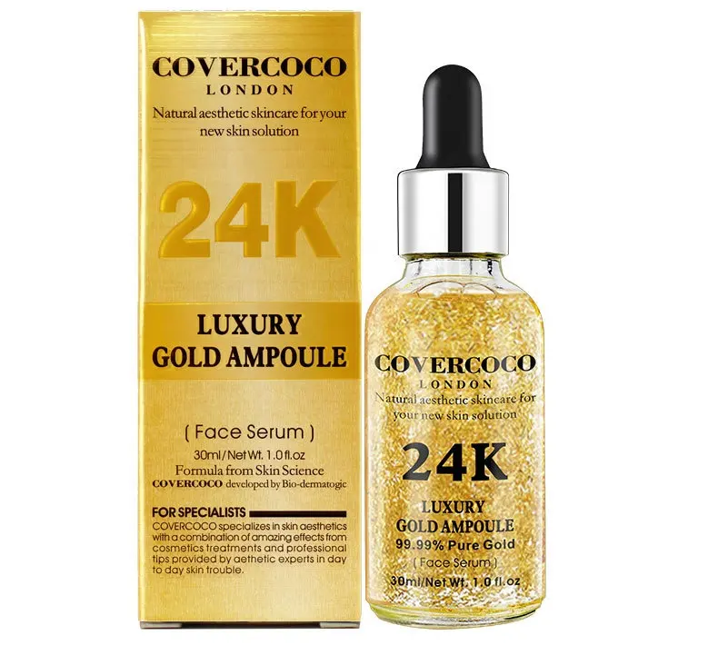 24 K Golden Active Soro Private Label Soro Orgânico Ouro Coréia Facial Pele Pura 24 K Gold Face Soro