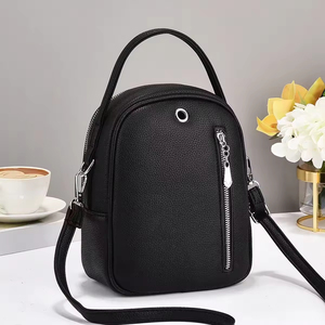 Mini Women's Faux <b>Leather</b> <b>Backpack</b> With Detachable Shoulder Strap <b>Small</b> Capacity Softback Style All Seasons Use - Product Image 1