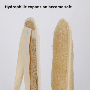 Natural Loofah Long Modern Bath <b>Brush</b> Rubbing Towel with Melon Shape Strap for Back <b>Scrubbing</b> - Product Image 4