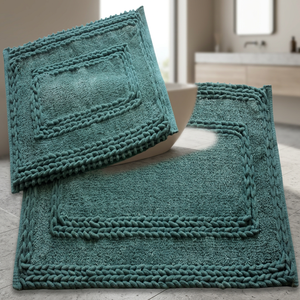 Tapis de bain moderne au design industriel, écologique, vert, uni, tufté, grand format, fabriqué à la machine, 100 % Halloween Hôtels - Product Image 3