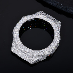 Lunette de montre de luxe en moissanite sertie à visser, accessoires de mode, plaqué or, diamants VVS, pièces de boîtier de montre Iced Out pour GA2100 - Product Image 3