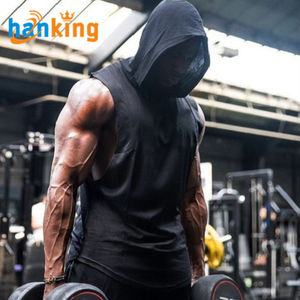 Ehanking Débardeur à capuche décontracté pour homme, gilet de sport sans manches de couleur unie, gilet d'entraînement, t-shirt de gymnastique, haut à capuche - Product Image 2