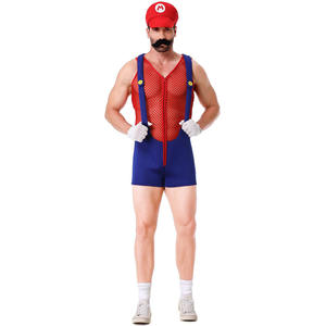 <span class=keywords><strong>Mario</strong></span> Cosplay Costume pour adulte Halloween Party Super Mary Perform Sets Hat Clothes Pants pour hommes - Product Image 5