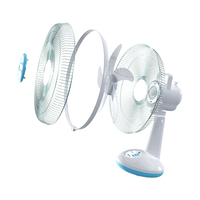 Ventilateur de table rechargeable 16 pouces AC/DC ventilateur mural avec lumière