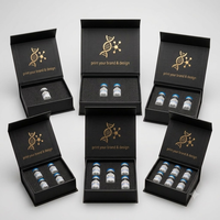 Caja de Cartón Negra Magnética Reciclable para Viales de Péptidos de 3ml, 5ml y 10ml con Varias Ranuras para Paquetes de 1/2/3/4/5/6 Viales