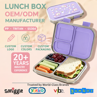 Aohea 3-Fach Unterteilte Schul-Lunchbox 304 Edelstahl Essensbehälter Isolierte Bento-Box