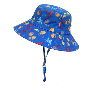 Chapeau Bob Respirant pour Enfants, Chapeau de Plage <span class=keywords><strong>d</strong></span>'Été pour Enfants UPF 50+, Chapeau Safari Réglable pour Bébé avec Cordon, Casquette de Jeu <span class=keywords><strong>d</strong></span>'Extérieur à Large Bord - Product Image 4