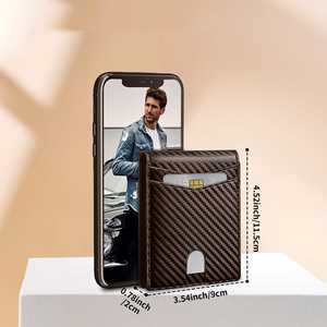 Luxury Men <b>RFID</b> Blocking Credit Cards Holder Minimalist Ultra-thin <b>Wallet</b> with ID Window - Product Image 6